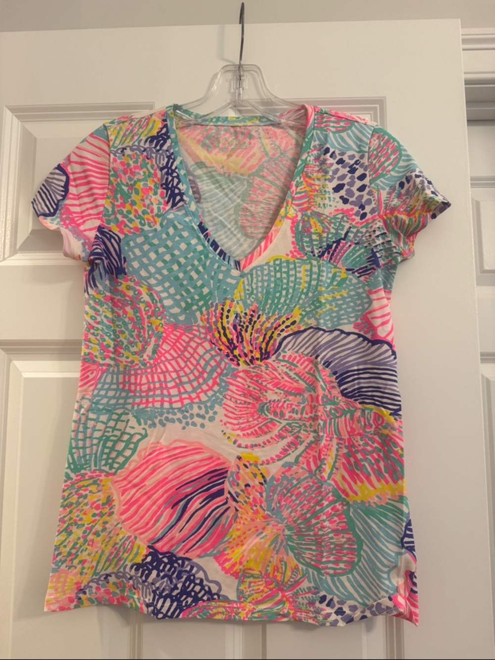 Lilly Pulitzer Multicolor Floral V-Neck Tee